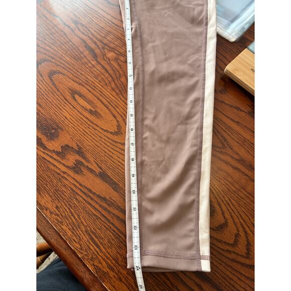 Wilo the Label Ribbed Leggings Brown White Size Large - Picture 4 of 5